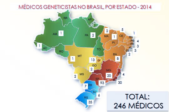 Mapa de médicos geneticistas / 2014